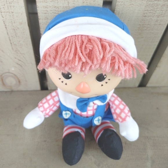 Raggedy Andy Doll Vintage 1991 Scare Crow Plush Plastic Face RARE Stuffed Toy - Picture 6 of 12
